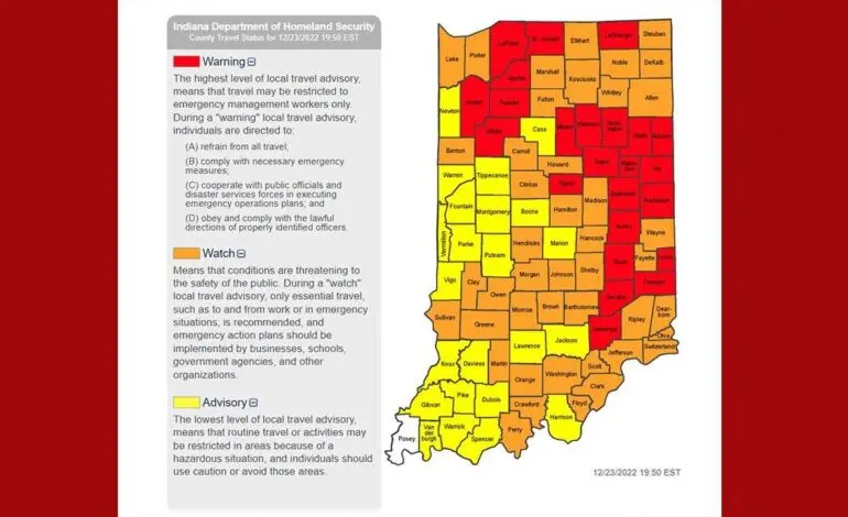 Understanding the Travel Advisory Map for Indiana
