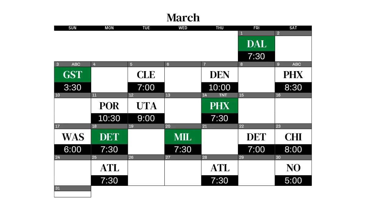 Boston Celtics Schedule for the 2023-2024 Season