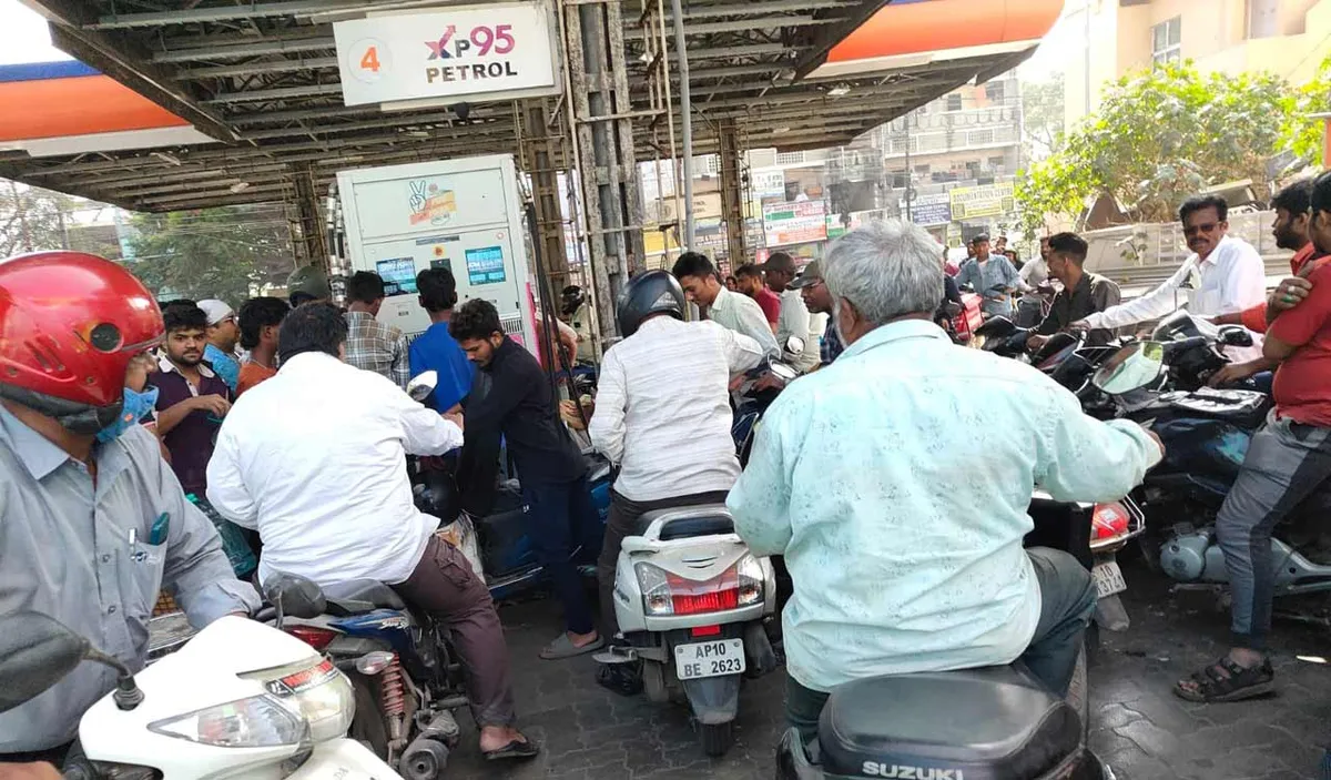 Petrol Shortage in Hyderabad Causes Panic Buying and Long Queues