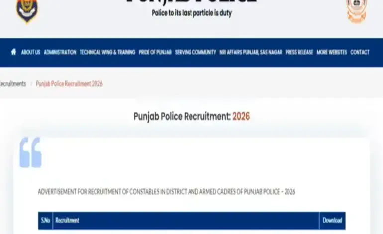 Punjab police recruitment 2026