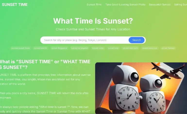 sunset today — IN news