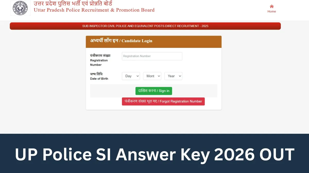 Upprpb: UP SI Answer Key 2026: Key Details You Need to Know