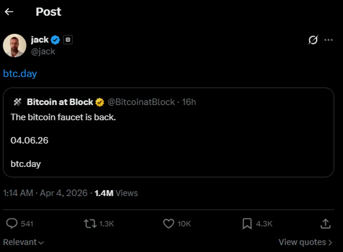 Free bitcoin: Jack Dorsey Revives  Faucet: A Game Changer for BTC Adoption?