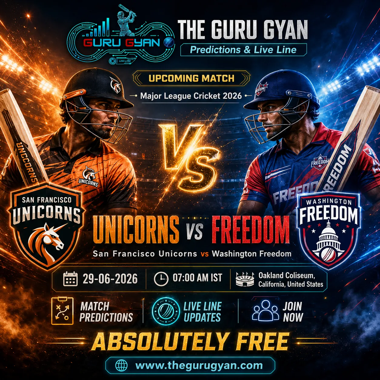 San Francisco Unicorns defeat Washington Freedom in T20 encounter